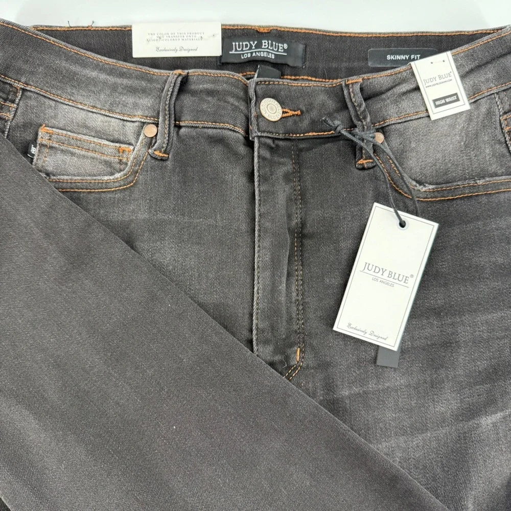 Judy Blue High Waist Skinny Jeans Black Wash Denim Women's Size 11/30 NEW - Picture 2 of 10